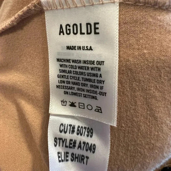 AGOLDE - Elie Tee Shirt Large Sand New Without Tags - Picture 7 of 7